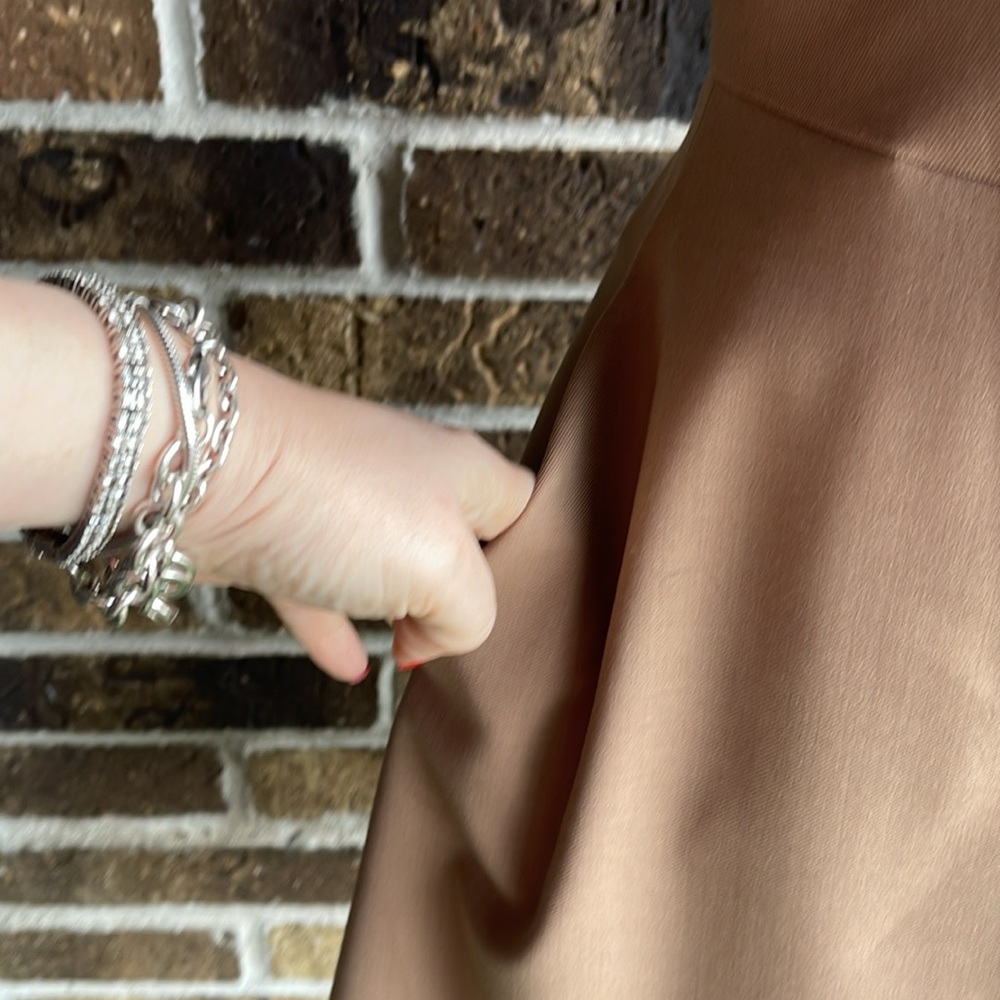 MILLY Elegant Tan Wool Sleeveless Dress - Picture 5 of 11